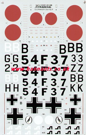 Xtradecal X48009 1:48 Dornier Do-17E/Do-17F