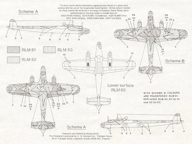 Xtradecal X48009 1:48 Dornier Do-17E/Do-17F