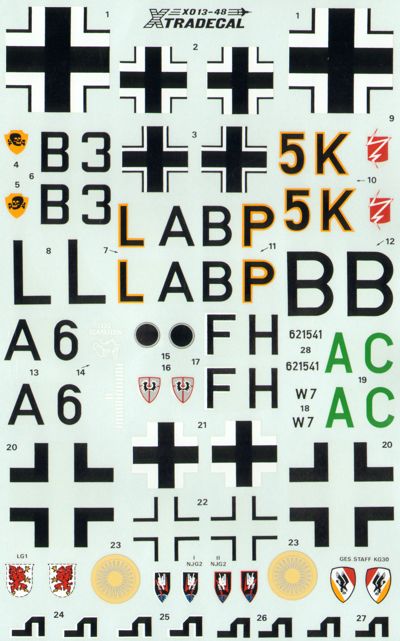 Xtradecal X48013 1:48 Junkers Ju-88A-4/D-1/G-6C