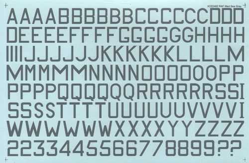 Xtradecal X48022 RAF Medium Sea Grey 24in & 30in Code Letters 1:48