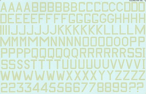 Xtradecal X48023 1:48 RAF Sky 24 inches and 30 inches Code Letters