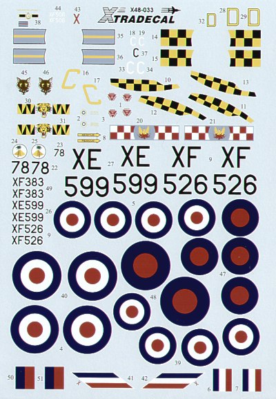 Xtradecal X48033 1:48 REPRINTED!! Hawker Hunter F.6