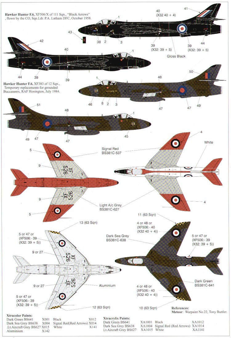 Xtradecal X48033 1:48 REPRINTED!! Hawker Hunter F.6