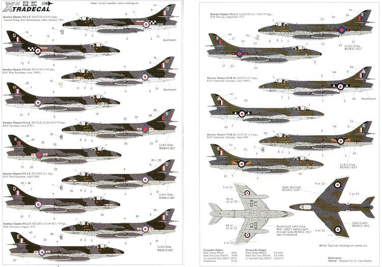 Xtradecal X48034 1:48 Hawker Hunter FGA.9/FR.10