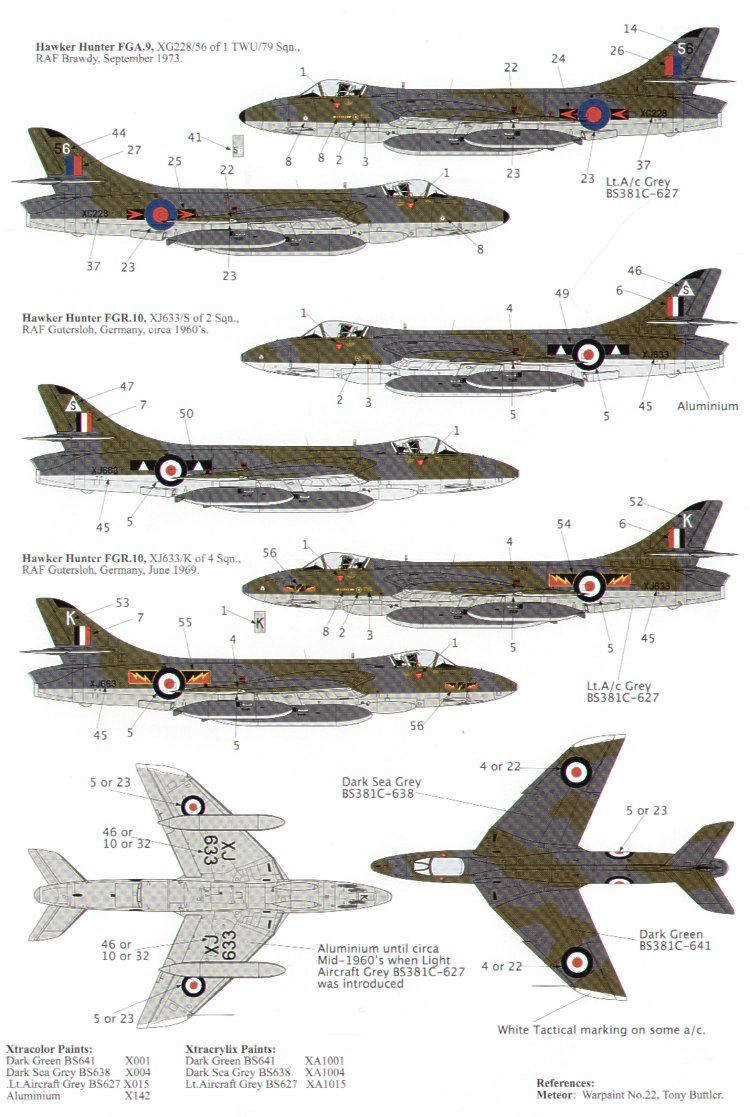 Xtradecal X48034 1:48 Hawker Hunter FGA.9/FR.10