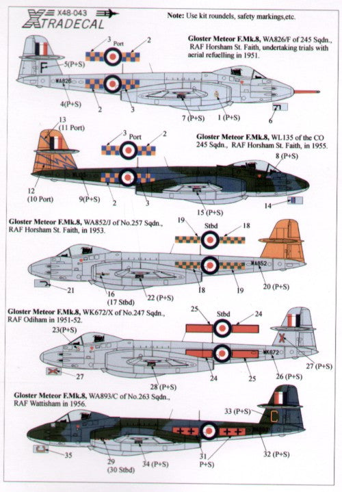 Xtradecal X48043 1:48 Gloster Meteor F.8