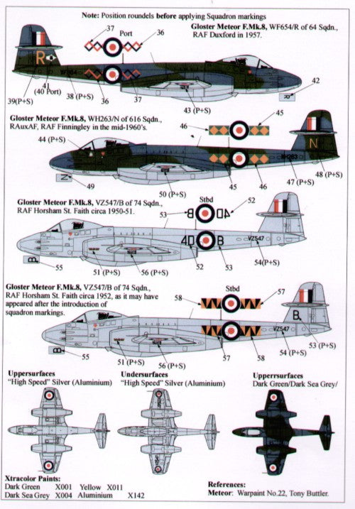 Xtradecal X48043 1:48 Gloster Meteor F.8