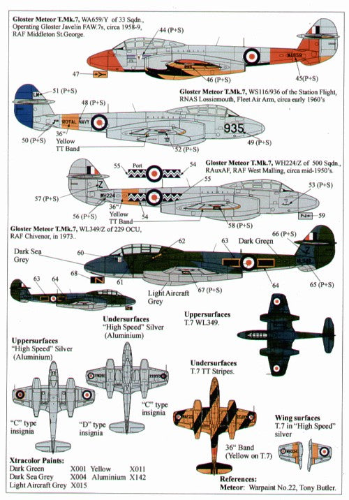 Xtradecal X48046 1:48 Gloster Meteor F.4 and Gloster Meteor T.7
