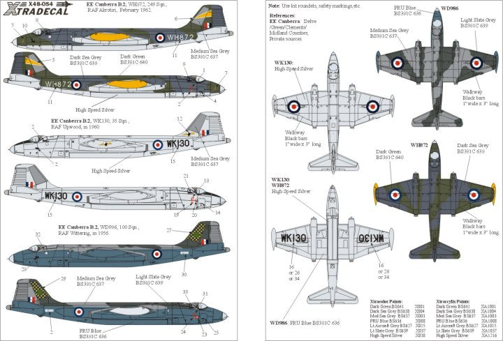Xtradecal X48054 1:48 BAC/EE Canberra B.2 Part 2.