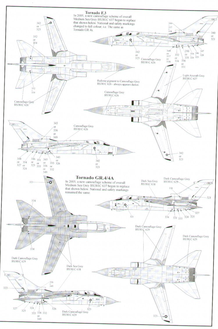 Xtradecal X48057 Harrier/Tornado/Hawk Stencil Data & Roundels 1:48