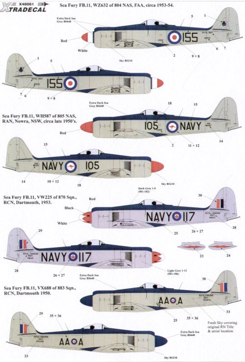 Xtradecal X48061 1:48 Hawker Sea Fury FB.11