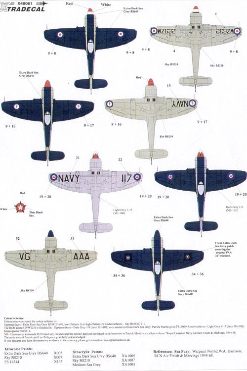 Xtradecal X48061 1:48 Hawker Sea Fury FB.11