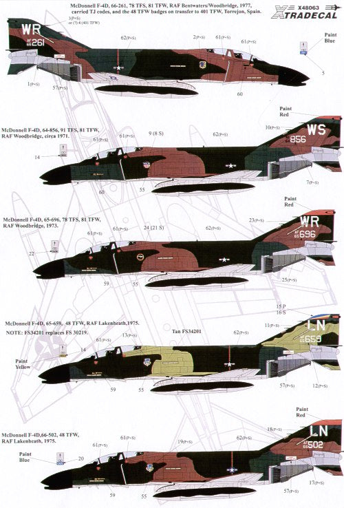 Xtradecal X48063 USAFE McDonnell F-4D & RF-4C Phantom in UK Pt 2 1:48