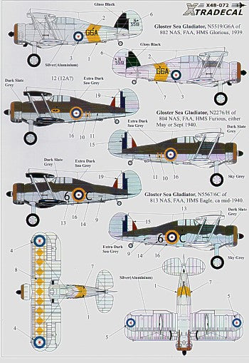 Xtradecal X48072 FAA Gloster Sea Gladiator, Fulmar & Skua 1:48
