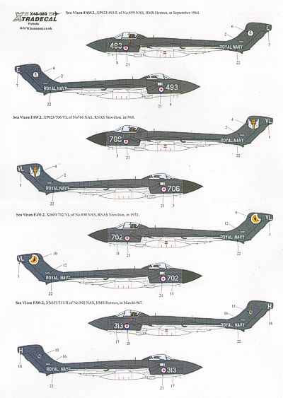 Xtradecal X48089 1:48 de Havilland Sea Vixen FAW.2