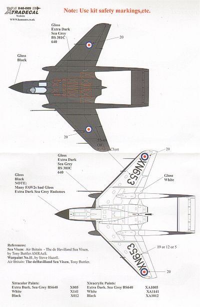 Xtradecal X48089 1:48 de Havilland Sea Vixen FAW.2