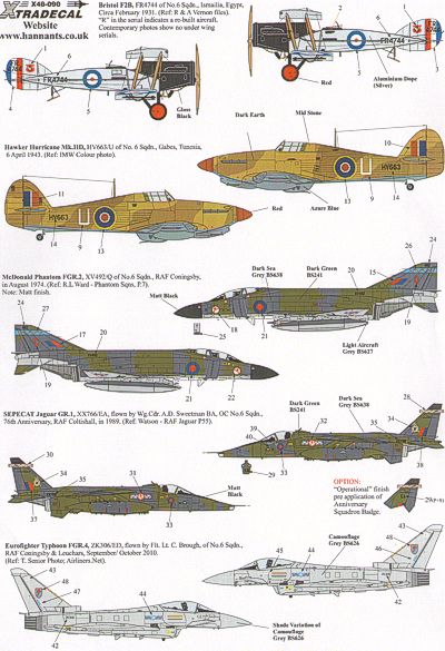 Xtradecal X48090 1:48 History of RAF 6 Sqn 1931-2010