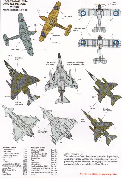 Xtradecal X48090 1:48 History of RAF 6 Sqn 1931-2010