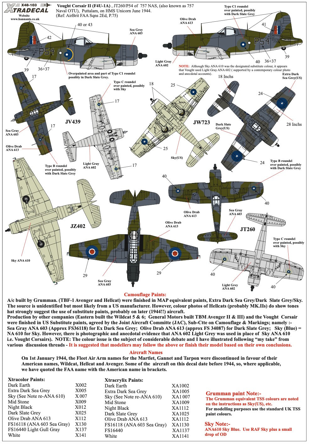 Xtradecal X48103 1:48 Yanks with Roundels Part 2 U.S