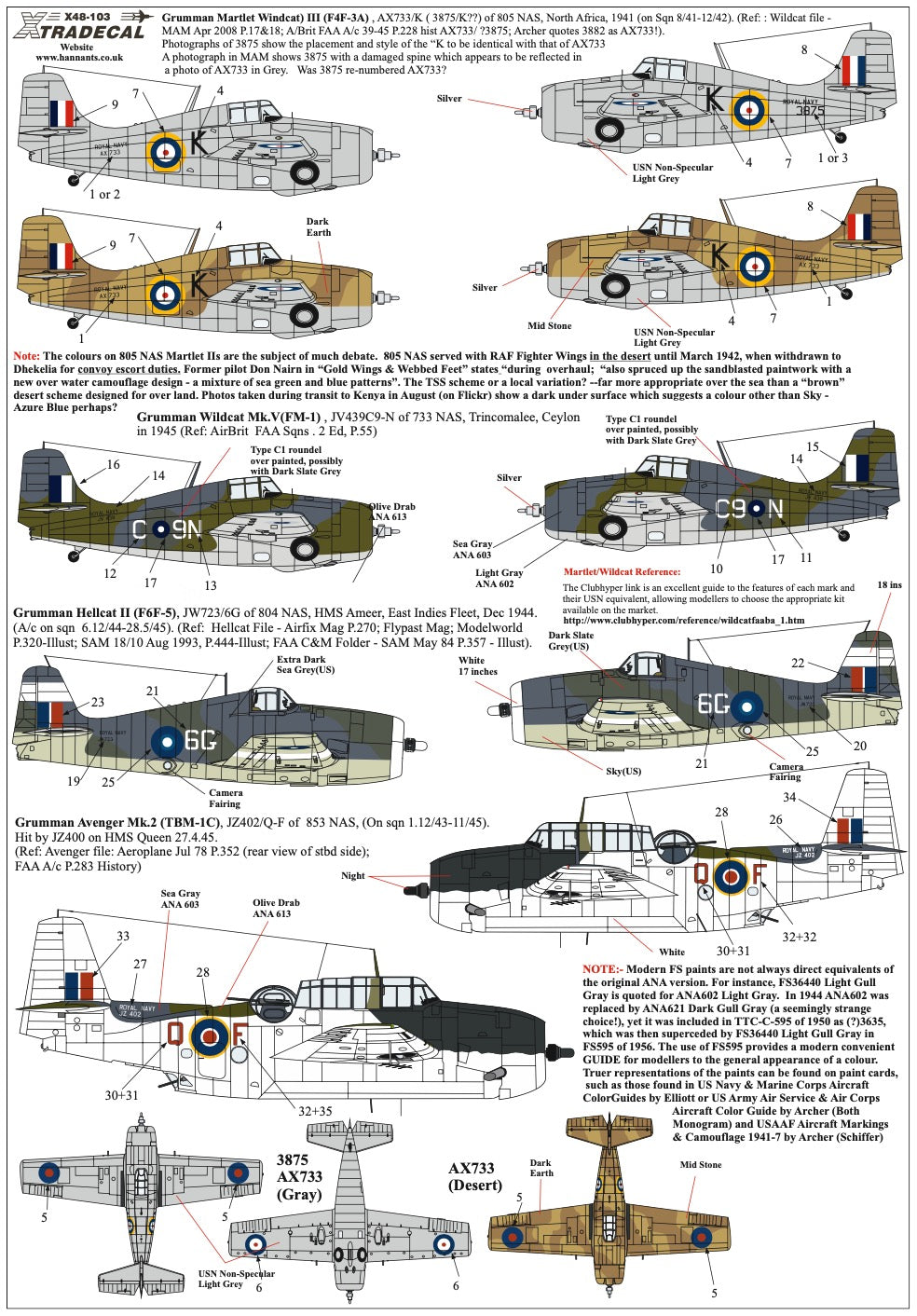 Xtradecal X48103 1:48 Yanks with Roundels Part 2 U.S
