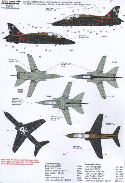Xtradecal X48113 1:48 RAF Anniversary Update 2011/12