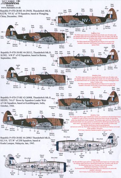 Xtradecal X48115 Yanks with Roundels Pt 4 RAF/SEAC P-47D 1:48