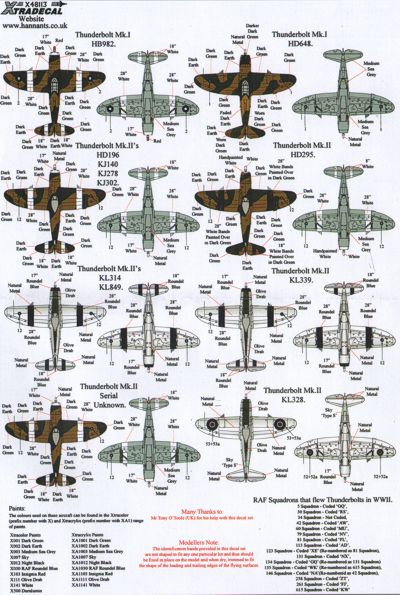 Xtradecal X48115 Yanks with Roundels Pt 4 RAF/SEAC P-47D 1:48