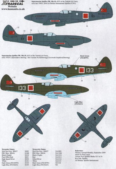 Xtradecal X48118 1:48 Supermarine Spitfire PR Mk.XIX