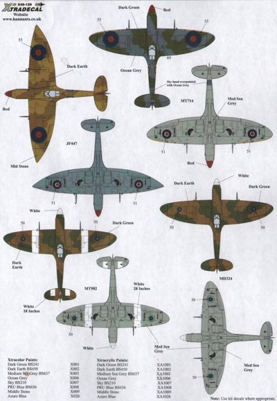 Xtradecal X48129 1:48 Supermarine Spitfire Mk.VIII