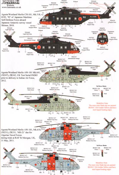 Xtradecal X48131 1:48 Agusta-Westland Merlin