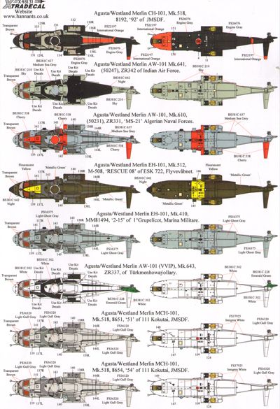 Xtradecal X48131 1:48 Agusta-Westland Merlin
