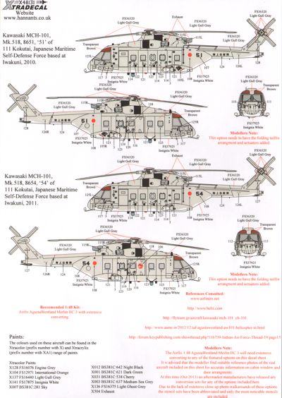 Xtradecal X48131 1:48 Agusta-Westland Merlin