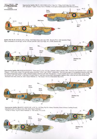 Xtradecal X48132 1:48 Supermarine Spitfire Mk.Vb /Mk.Vc