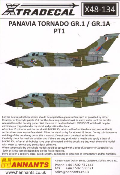 Xtradecal X48134 1:48 Reprinted!! Panavia Tornado GR.1/GR.1A Pt.1