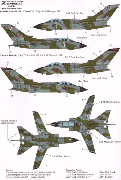 Xtradecal X48134 1:48 Reprinted!! Panavia Tornado GR.1/GR.1A Pt.1