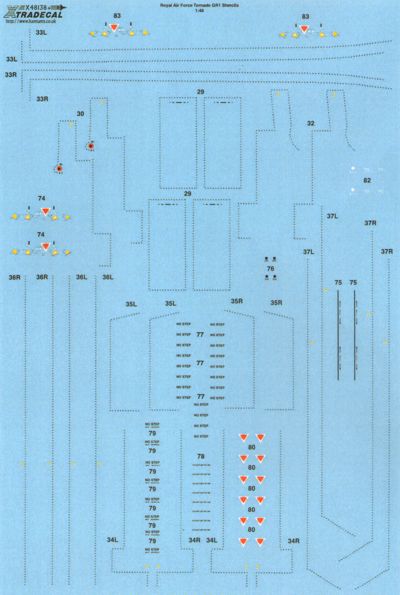 Xtradecal X48138 1:48 Panavia Tornado Gr.1 Stencil Data
