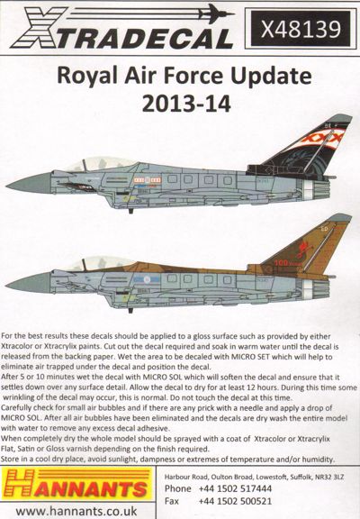 Xtradecal X48139 1:48 RAF 2014 Update