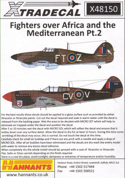 Xtradecal X48150 1:48 Fighters over North Africa and the Mediterranean Pt.2