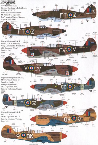 Xtradecal X48150 1:48 Fighters over North Africa and the Mediterranean Pt.2