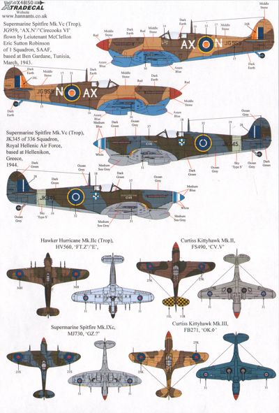 Xtradecal X48150 1:48 Fighters over North Africa and the Mediterranean Pt.2