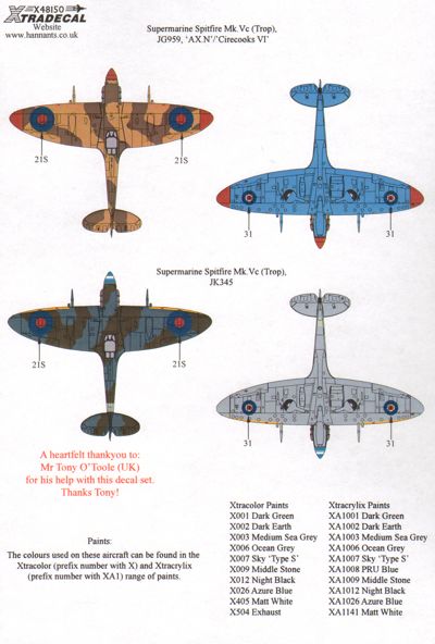 Xtradecal X48150 1:48 Fighters over North Africa and the Mediterranean Pt.2
