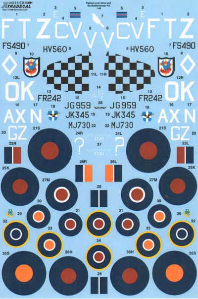 Xtradecal X48150 1:48 Fighters over North Africa and the Mediterranean Pt.2