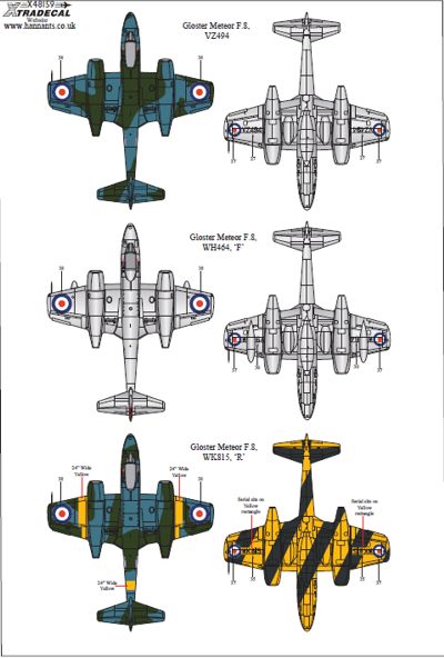 Xtradecal X48159 1:48 Gloster Meteor F.8 Collection Pt 2