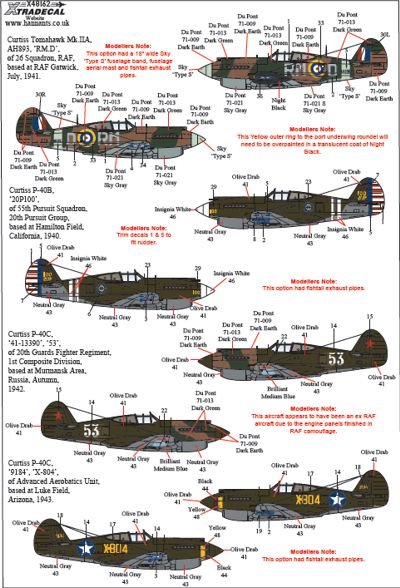 Xtradecal X48162 1:48 Curtiss P-40B Tomahawk