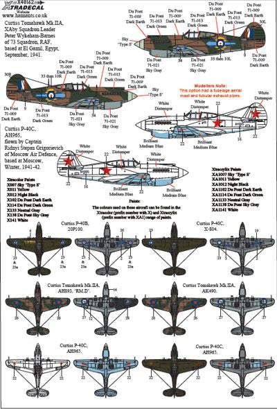 Xtradecal X48162 1:48 Curtiss P-40B Tomahawk