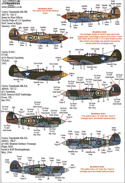 Xtradecal X48163 1:48 Curtiss P-40B Tomahawk