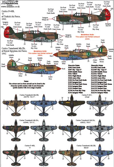 Xtradecal X48163 1:48 Curtiss P-40B Tomahawk