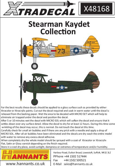 Xtradecal X48168 1:48 Boeing Stearman Kaydet