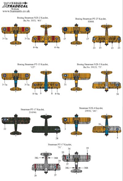 Xtradecal X48168 1:48 Boeing Stearman Kaydet