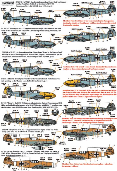 Xtradecal X48169 1:48 Messerschmitt Bf-109E/F/G Pt.1